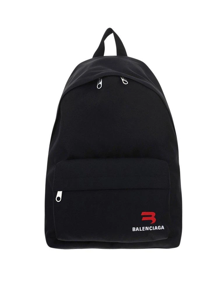 商品Balenciaga|Balenciaga Explorer Logo Embroidered Zipped Backpack,价格¥6248,第1张图片