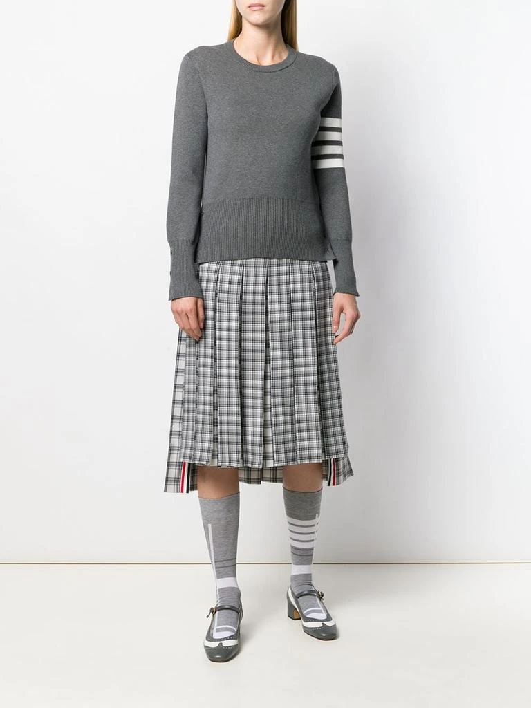 商品Thom Browne|THOM BROWNE WOMEN MILANO STITCH CLASSIC CREW NECK PULLOVER IN COTTON CREPE WITH 4 BAR,价格¥3743,第3张图片详细描述