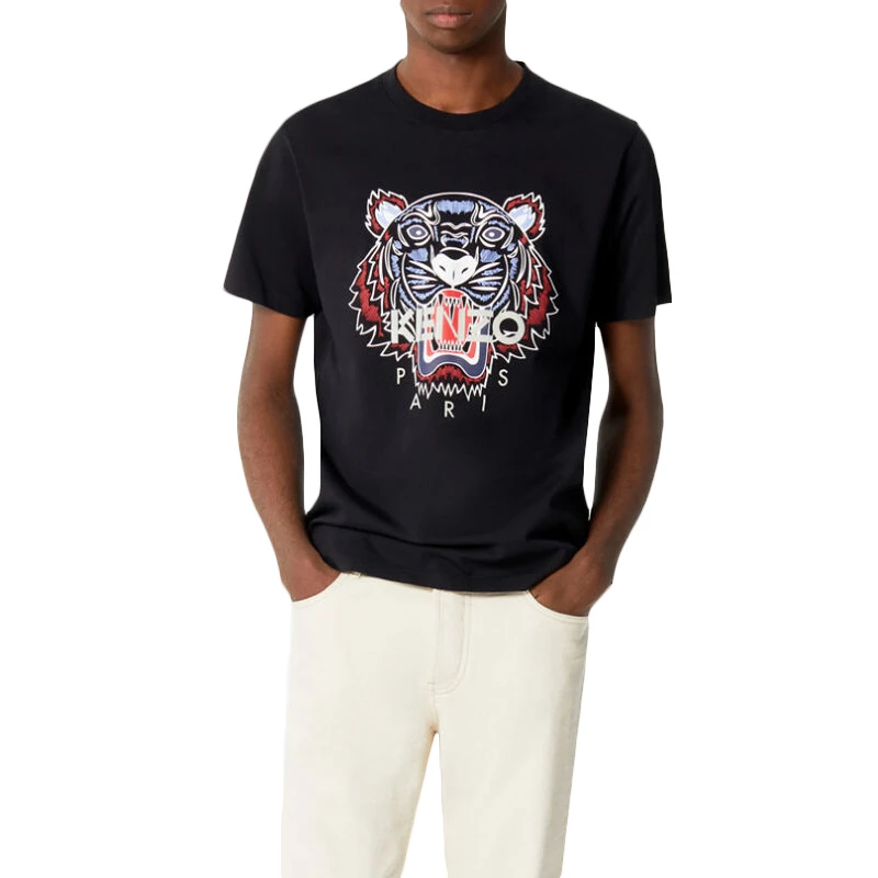 Kenzo 高田贤三 男士黑色虎头图案T恤 FA55TS0504YA-99 商品