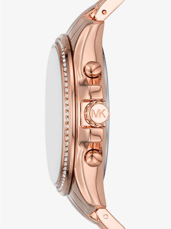 商品Michael Kors|Oversized Pilot Pavé Rose Gold-Tone Watch,价格¥1240,第4张图片详细描述