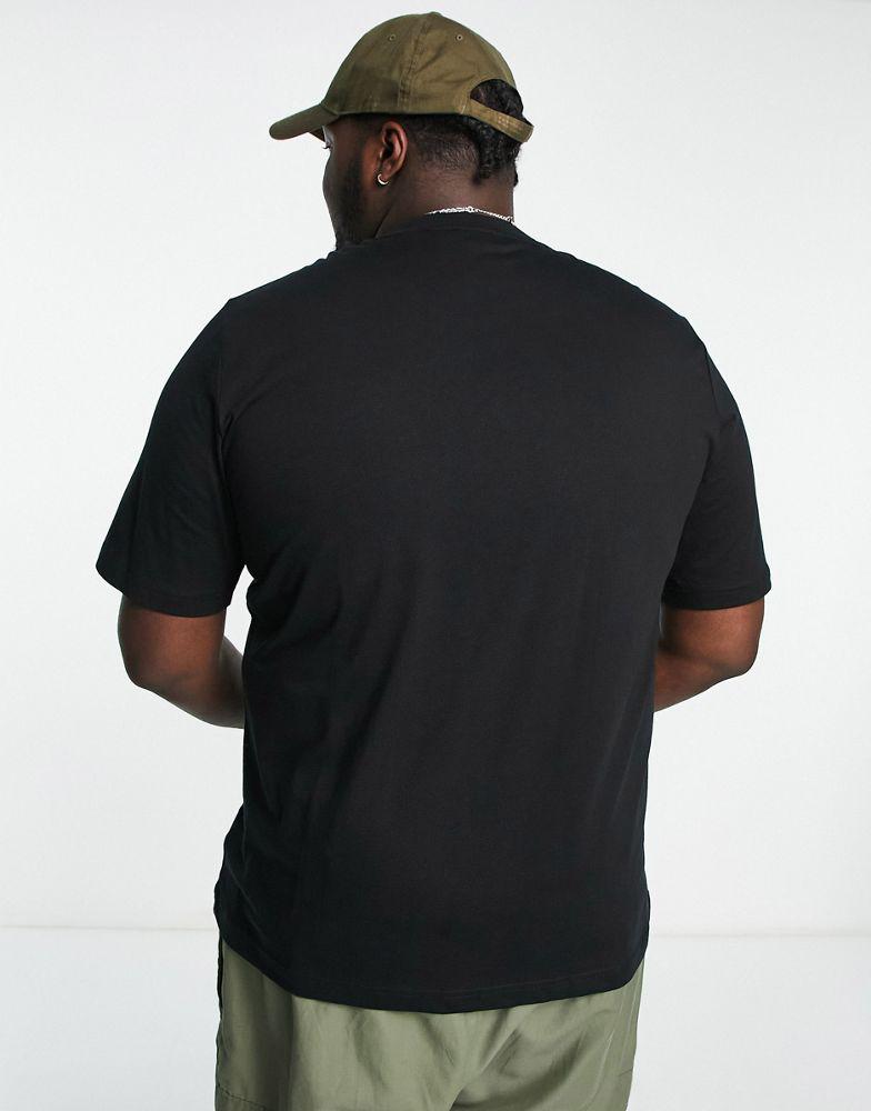 Calvin Klein Big & Tall textured logo box comfort cotton t-shirt in black商品第3张图片规格展示