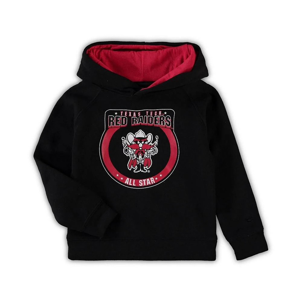 商品Colosseum|Toddler Boys Black Texas Tech Red Raiders Circle Mascot Raglan Pullover Hoodie,价格¥158,第1张图片