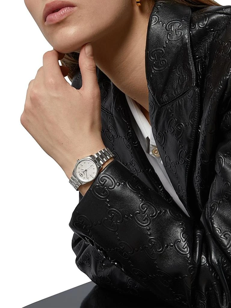 商品Gucci|G-Timeless Stainless Steel & 0.12 TCW Diamond Watch,价格¥15695,第2张图片详细描述