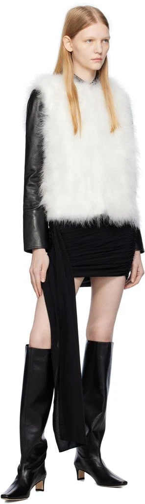 商品Yves Salomon|White Round Neck Feather Vest,价格¥2179,第4张图片详细描述