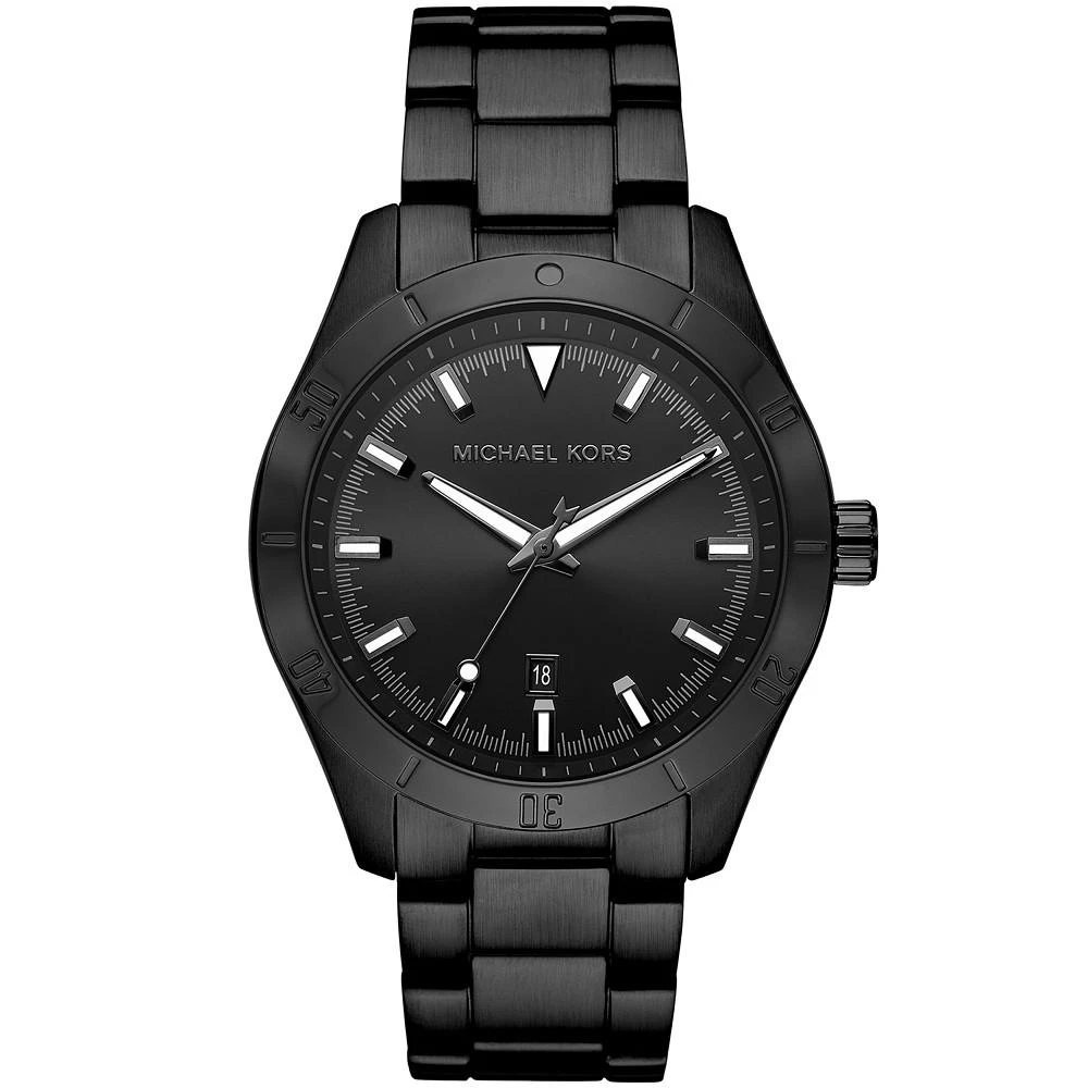 商品Michael Kors|Men's Layton Black IP Stainless Steel Bracelet Watch 44mm,价格¥758,第1张图片