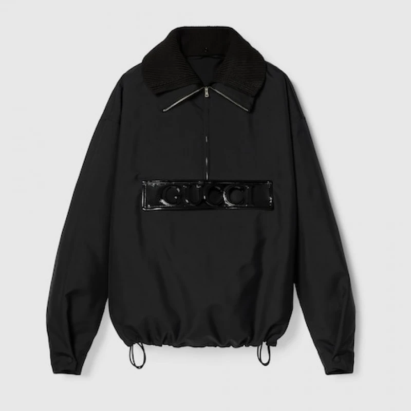 【预售3-7天】Gucci古驰女士黑色的科技华达呢短大衣 商品