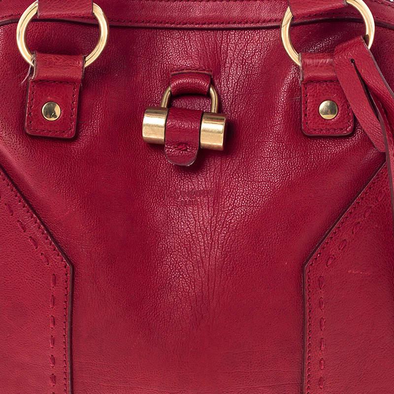 Yves Saint Laurent Red Leather Medium Muse Satchel商品第5张图片规格展示