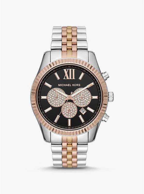 商品Michael Kors|Oversized Lexington Tri-Tone Watch,价格¥1565,第1张图片