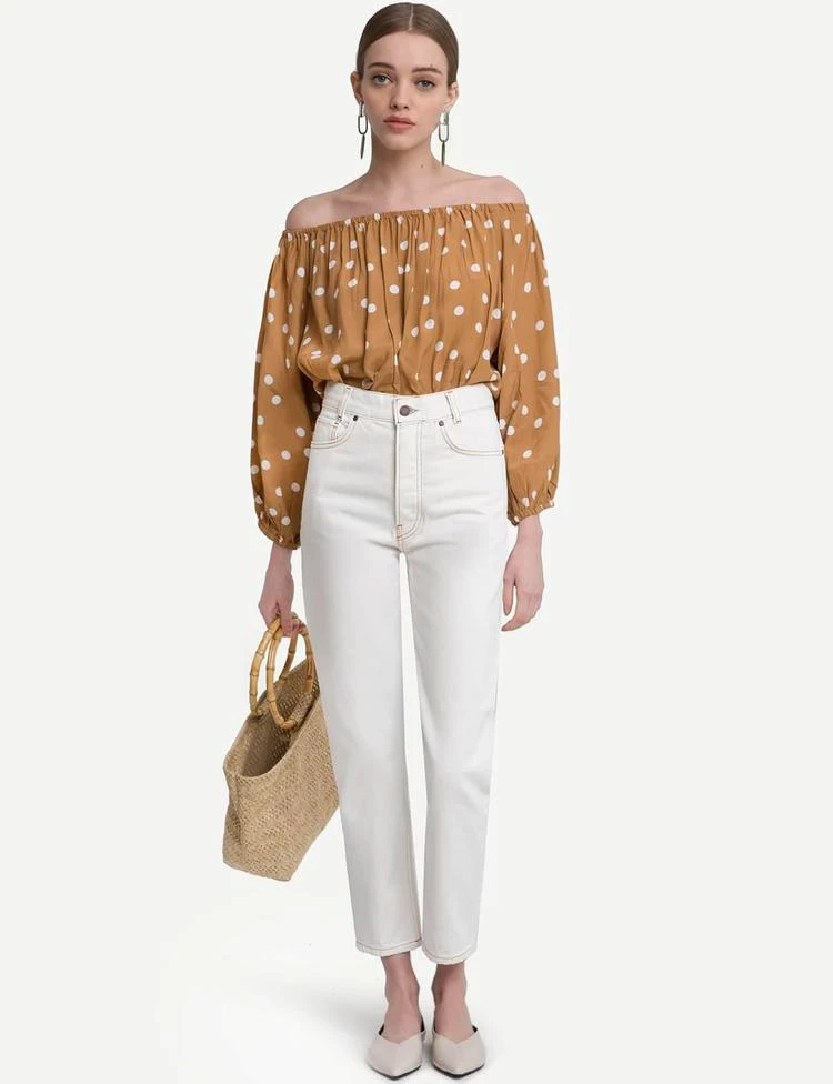 商品Pixie Market|Oaxaca Polka Dot Off The Shoulder Top,价格¥542,第3张图片详细描述