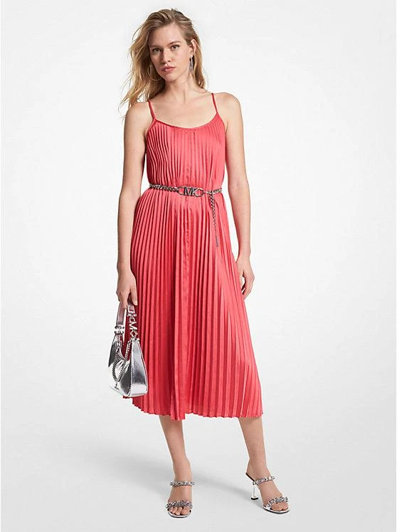 商品Michael Kors|Pleated Satin Belted Slip Dress,价格¥390,第1张图片