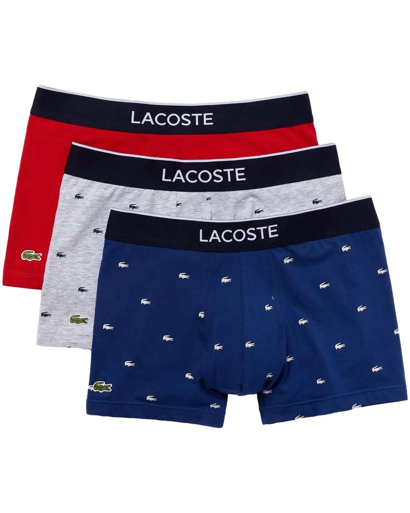 Men's Lacoste Cotton Stretch Mini Croc Print Trunks 3-pack image 2