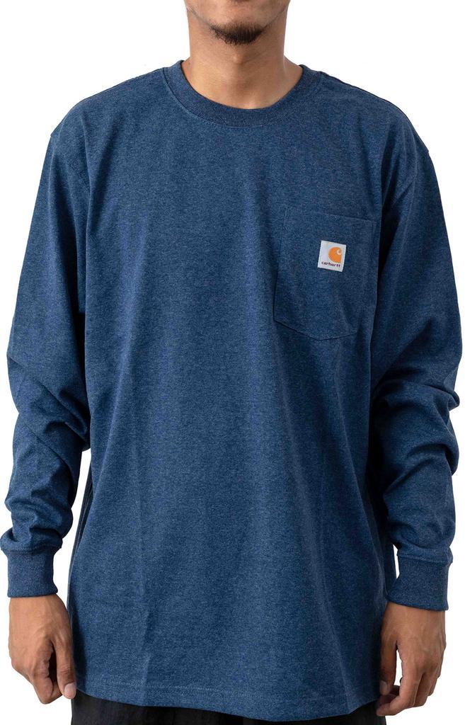 商品Carhartt|(K126) L/S Workwear Pocket Shirt - Dark Cobalt Blue Heather,价格¥126,第1张图片