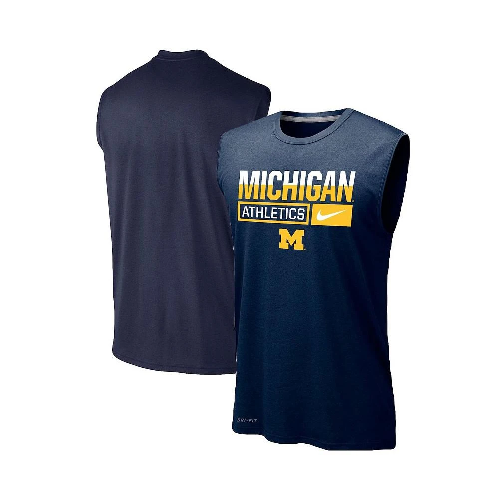 商品NIKE|Men's Navy Michigan Wolverines Wordmark Drop Legend Performance Tank Top,价格¥299,第3张图片详细描述