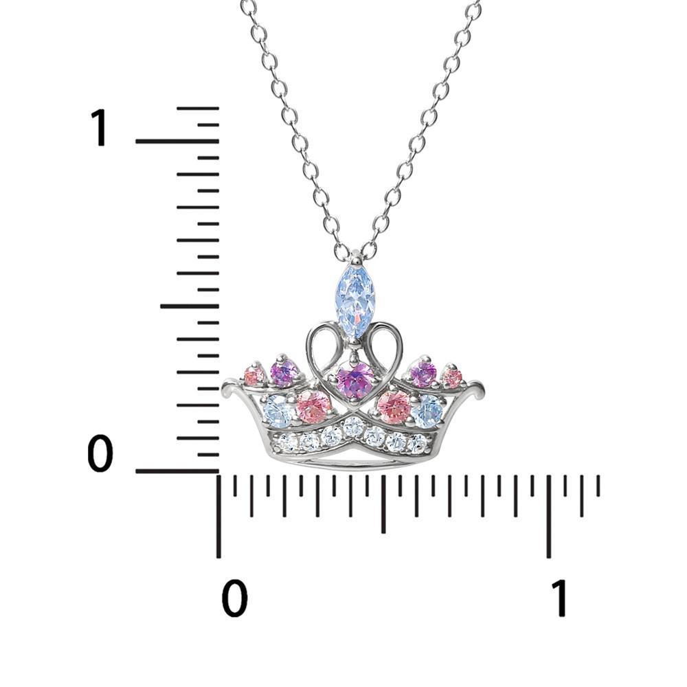 商品Disney|Multicolor Cubic Zirconia Tiara 18" Pendant Necklace in Sterling Silver,价格¥231,第6张图片详细描述