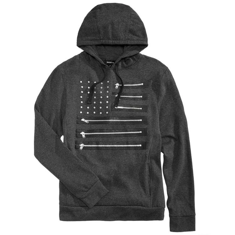 商品Ring of Fire|Men's Zipper Flag Hoodie,价格¥107,第1张图片