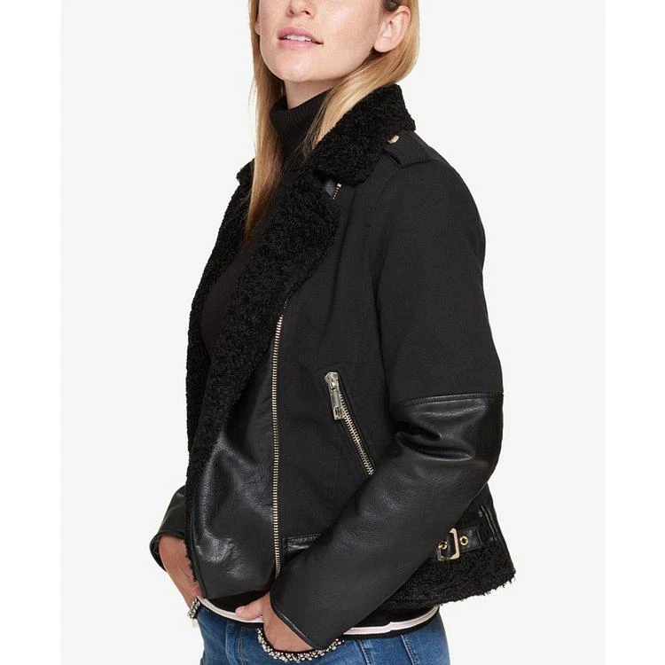 商品Tommy Hilfiger|Faux-Fur-Trim Moto Jacket, Created for Macy's,价格¥430,第4张图片详细描述