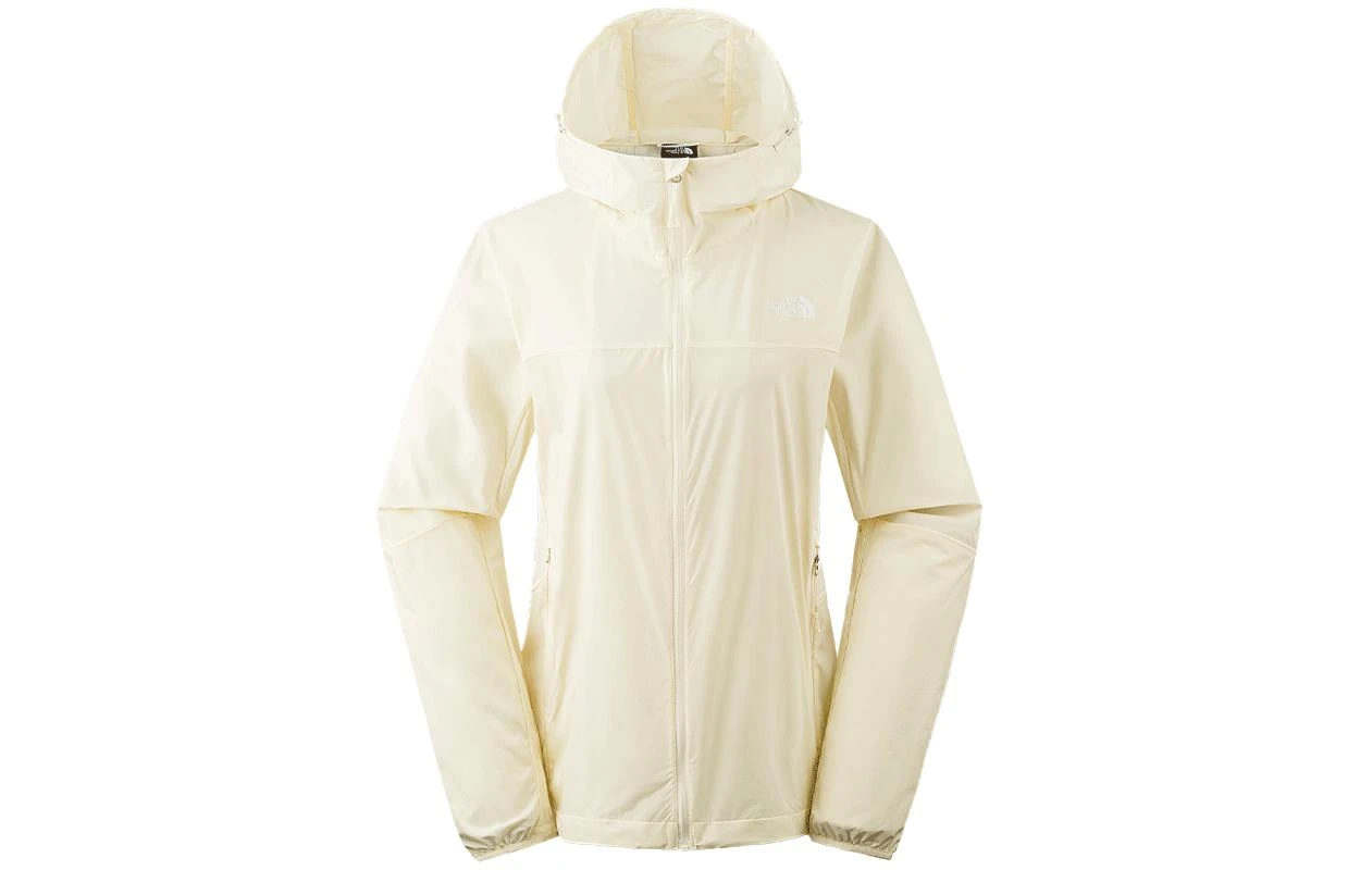 商品[国内直发] The North Face|北面 SUN SMOOTH 品牌logo连帽拉链舒适轻薄休闲长袖 防水防紫外线防晒服 女款 米白色,价格¥872,第1张图片