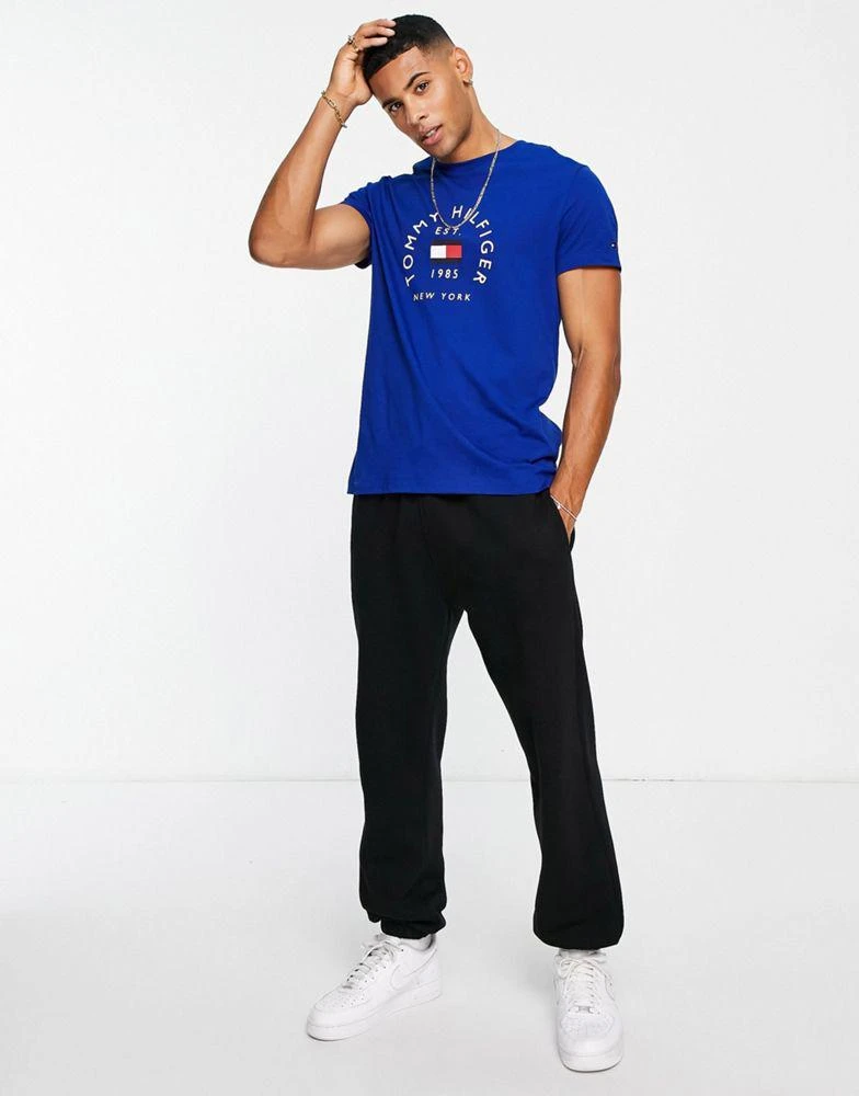 商品Tommy Hilfiger|Tommy Hilfiger flag arch logo cotton t-shirt in mid blue,价格¥308,第4张图片详细描述