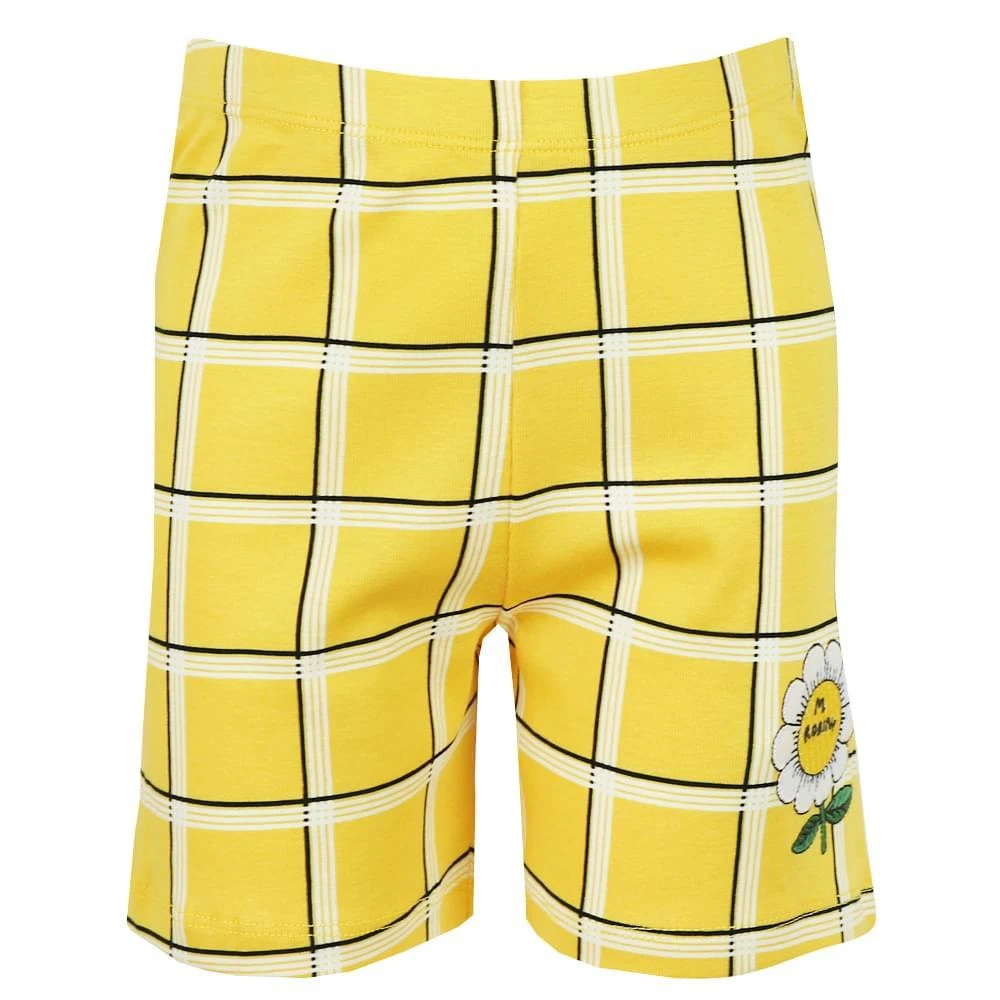 商品Mini Rodini|Yellow Check Biker Shorts,价格¥72,第1张图片