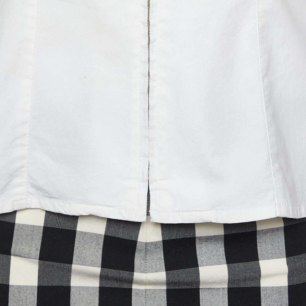 商品[二手商品] Moschino Jeans|Moschino Jeans White Cotton Top & Checked Skirt Set M,价格¥1045,第4张图片详细描述