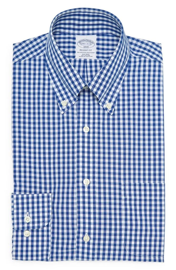 商品Brooks Brothers|Regent Fit Check Cotton Button-Down Shirt,价格¥376,第1张图片