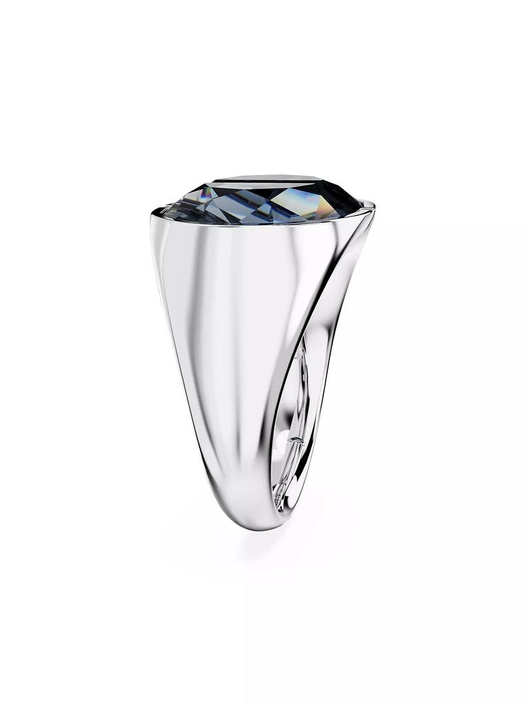 商品Swarovski|Lucent Rhodium-Plated & Crystal Half-Cut Cocktail Ring,价格¥1265,第4张图片详细描述