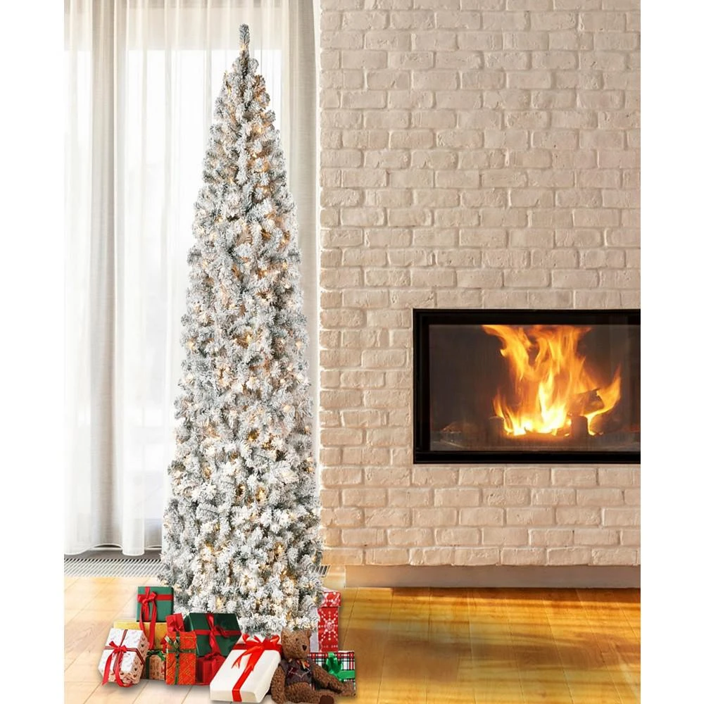 商品National Tree Company|First Traditions 9' Acacia Flocked Tree with Clear Lights,价格¥4097,第2张图片详细描述