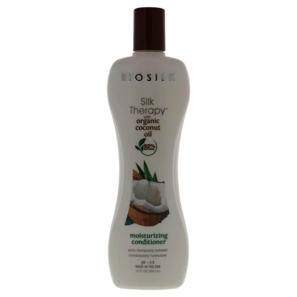 商品Biosilk|Silk Therapy with Coconut Oil Moisturizing Conditioner by Biosilk for Unisex - 12 oz Conditioner,价格¥195,第1张图片