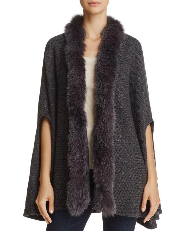 商品Regina|Fox Fur Trim Ruana,价格¥3133,第1张图片