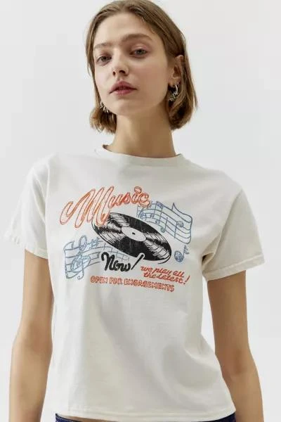 商品Urban Outfitters|New Music Record Baby Tee,价格¥295,第1张图片