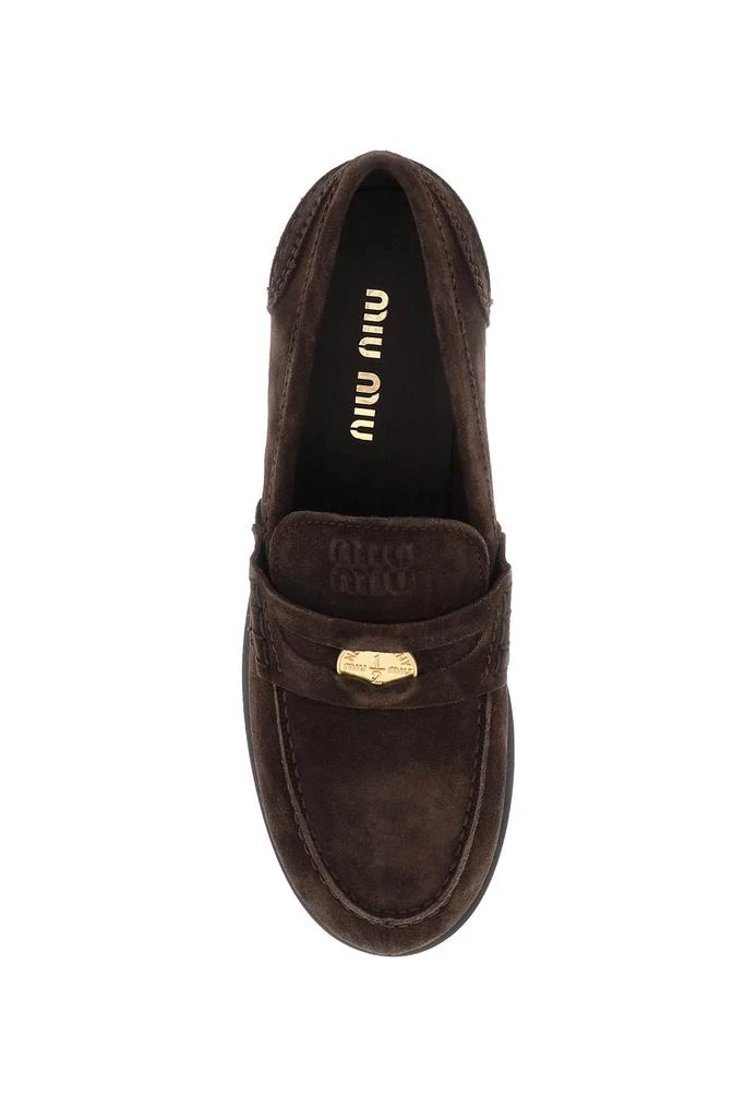 商品Miu Miu|Miu miu suede penny loafers,价格¥4102,第2张图片详细描述