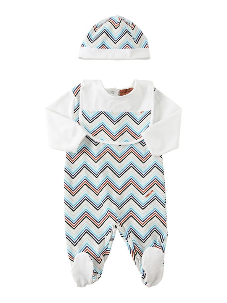 商品Missoni|Printed Organic Cotton Romper, Hat & Bib,价格¥1186,第1张图片