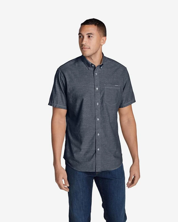 商品Eddie Bauer|Men&#39;s Grifton Short-Sleeve Shirt - Solid,价格¥336,第3张图片详细描述