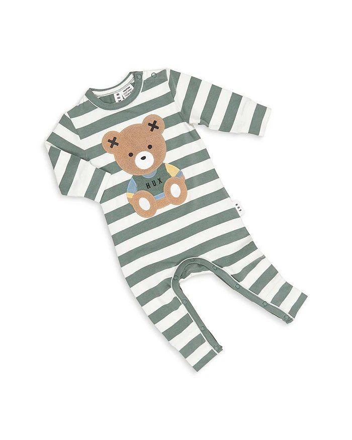 商品Huxbaby|Boys' Teddy Hux Cotton Blend Bear Appliqué Stripe Coverall - Baby,价格¥364,第4张图片详细描述