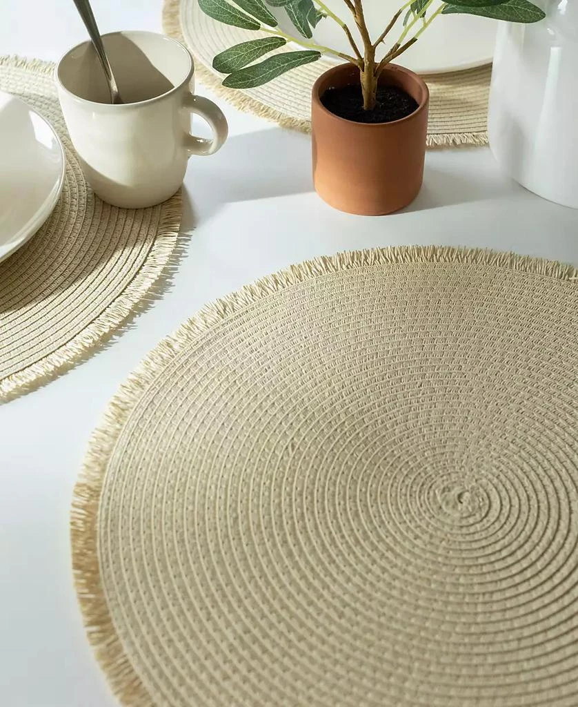 Fringed Round Placemat, Set of 4 商品