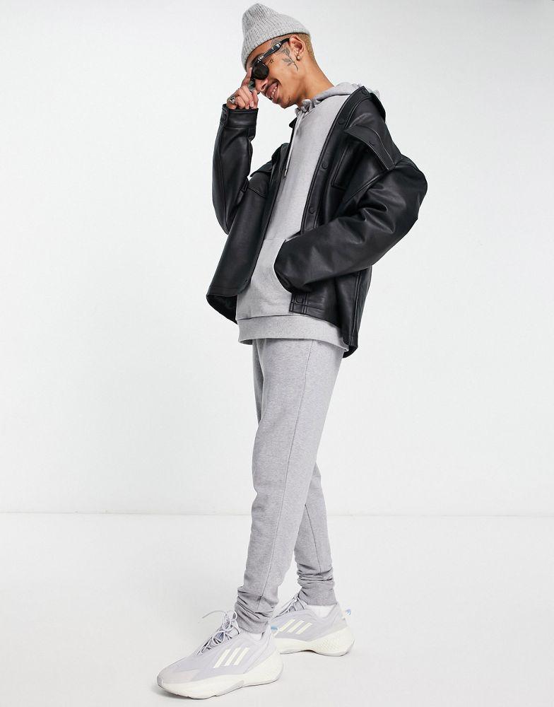 ASOS DESIGN skinny joggers in grey marl商品第1张图片规格展示