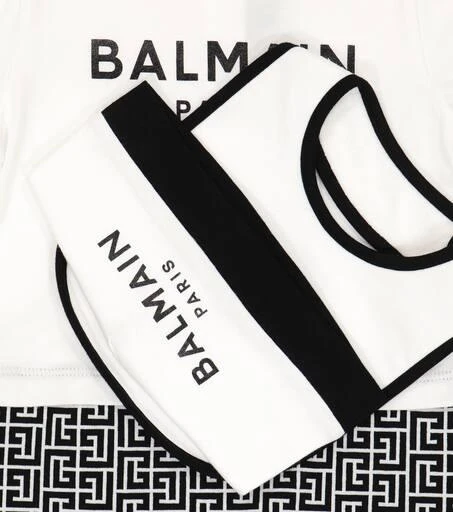 商品Balmain|婴幼儿 — 连身衣围兜与帽子套装,价格¥2730,第3张图片详细描述