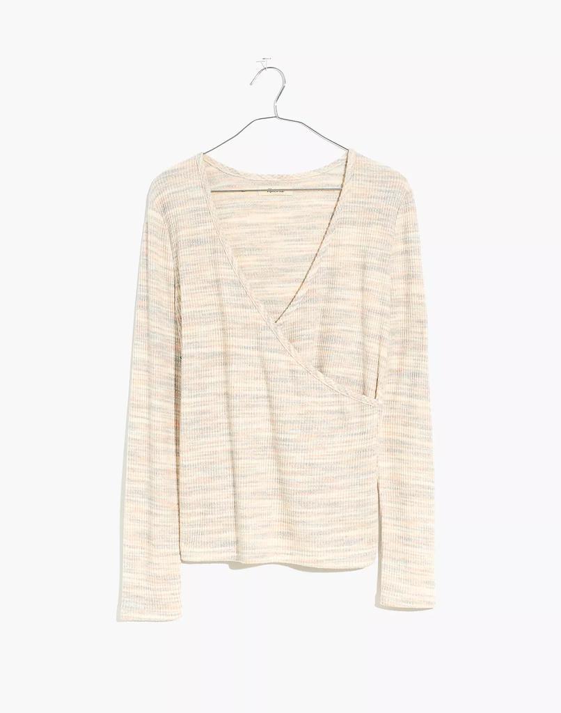 商品Madewell|Space-Dye Faux-Wrap Top,价格¥372,第6张图片详细描述