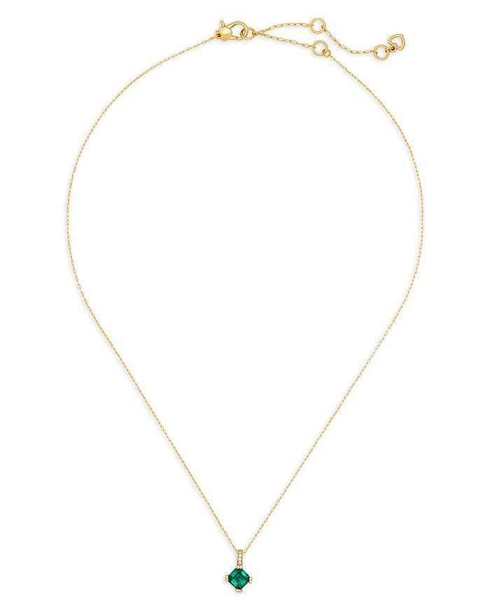 商品Kate Spade|Dazzle Cubic Zirconia Pendant Necklace in Gold Tone, 16"-19",价格¥435,第2张图片详细描述