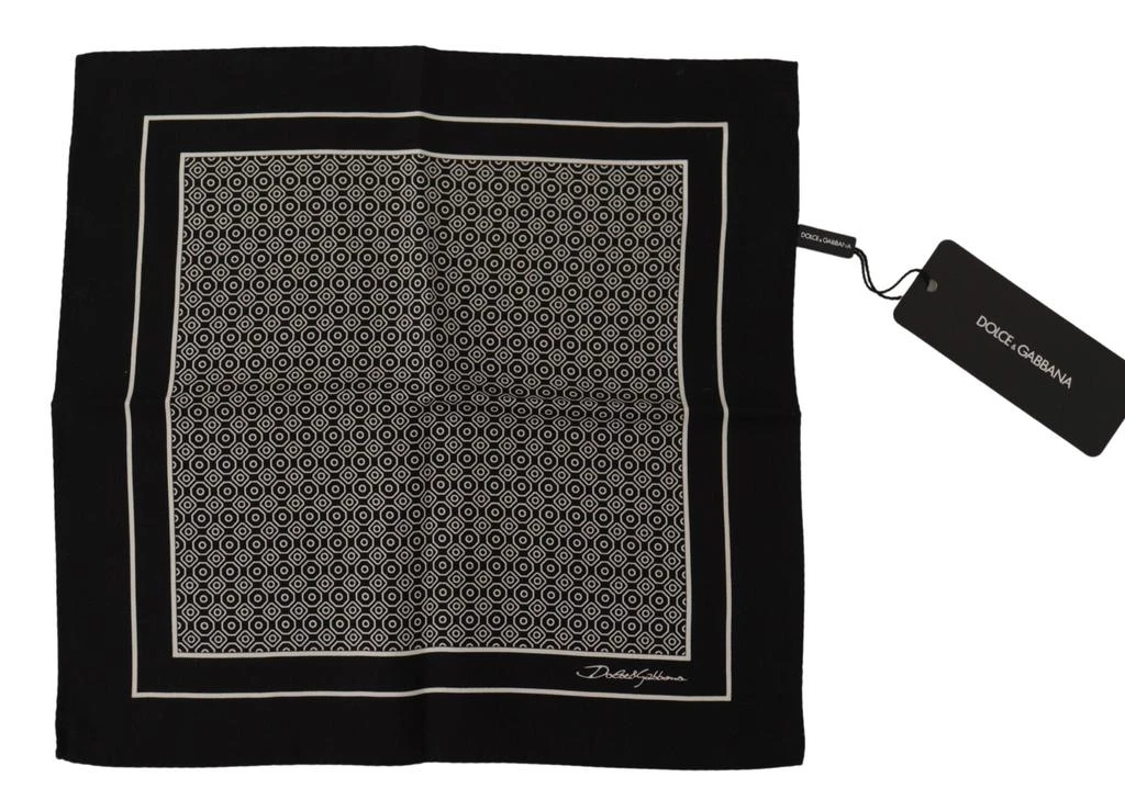 商品Dolce & Gabbana|Dolce & Gabbana Black Geometric Patterned Square Handkerchief Scarf,价格¥981,第1张图片