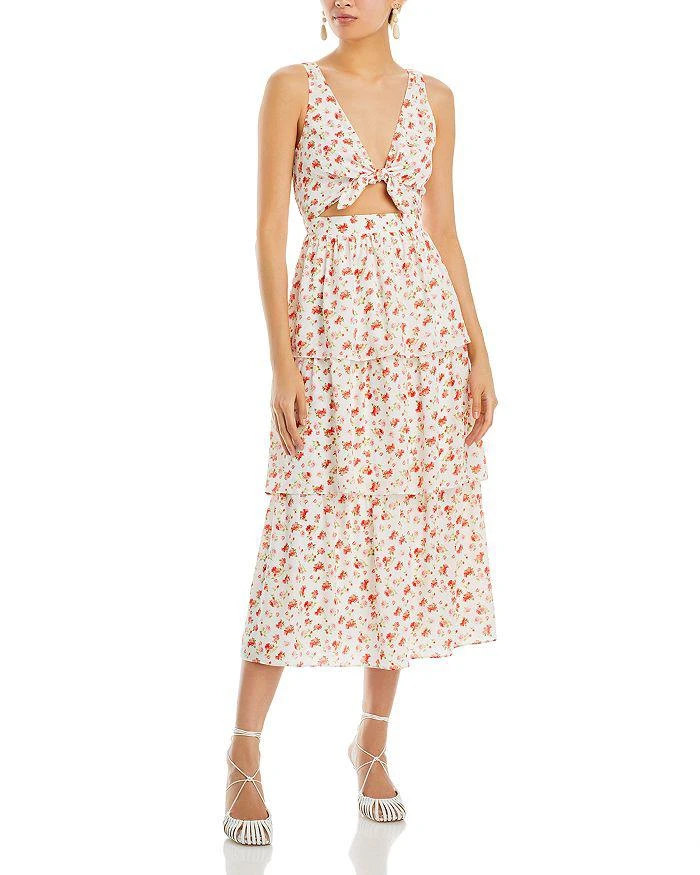 商品Wayf|Jaci Tiered Midi Dress,价格¥408,第1张图片详细描述
