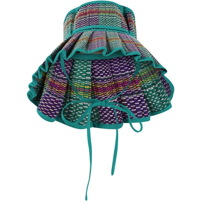 商品Lorna Murray|Mexico pleated bucket hat in turquoise and purple,价格¥1020,第2张图片详细描述