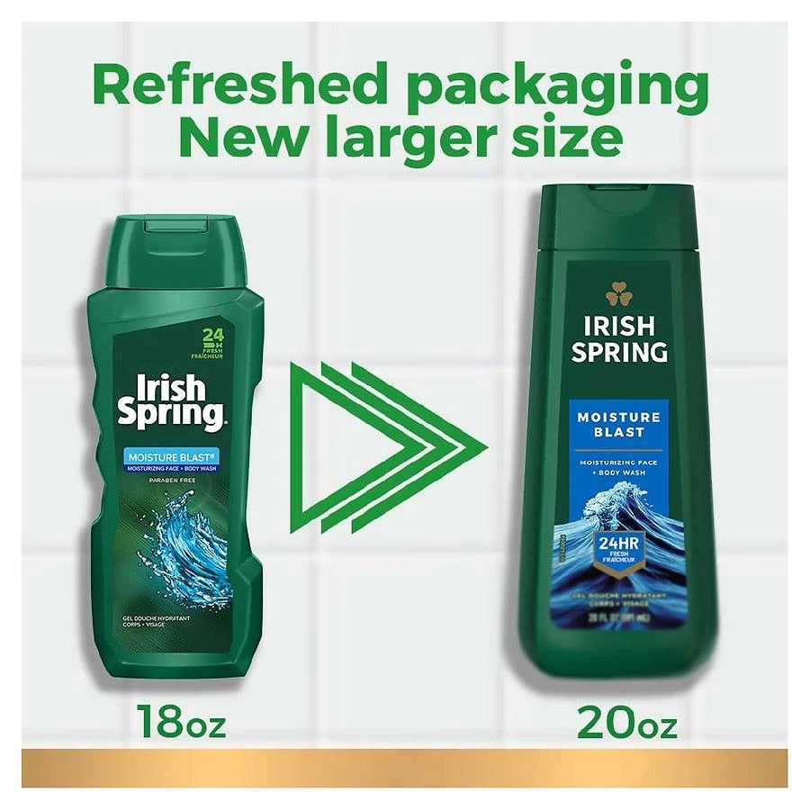 商品Irish Spring|Moisture Blast Body Wash for Men,价格¥52,第2张图片详细描述