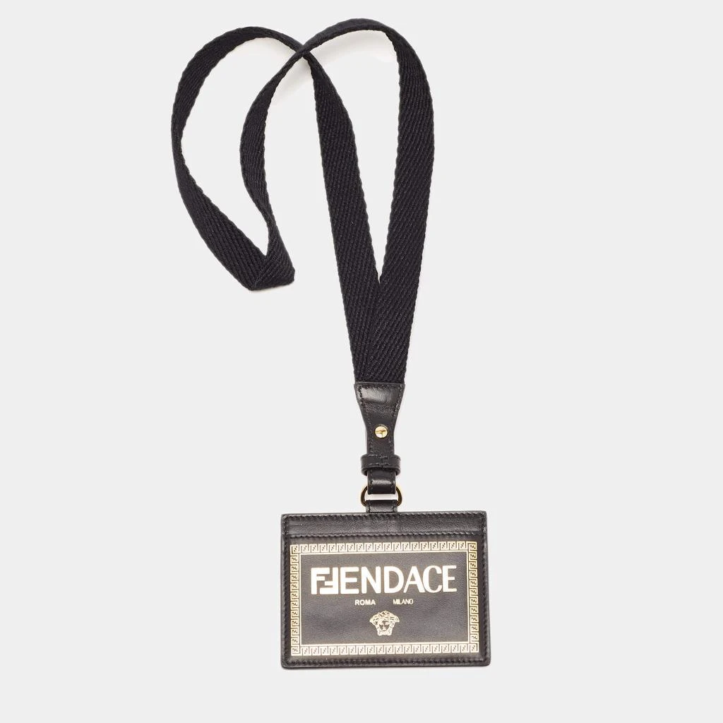 商品Fendi|Fendi x Versace Black/Gold Leather Fendace Lanyard Card Holder,价格¥1960,第1张图片