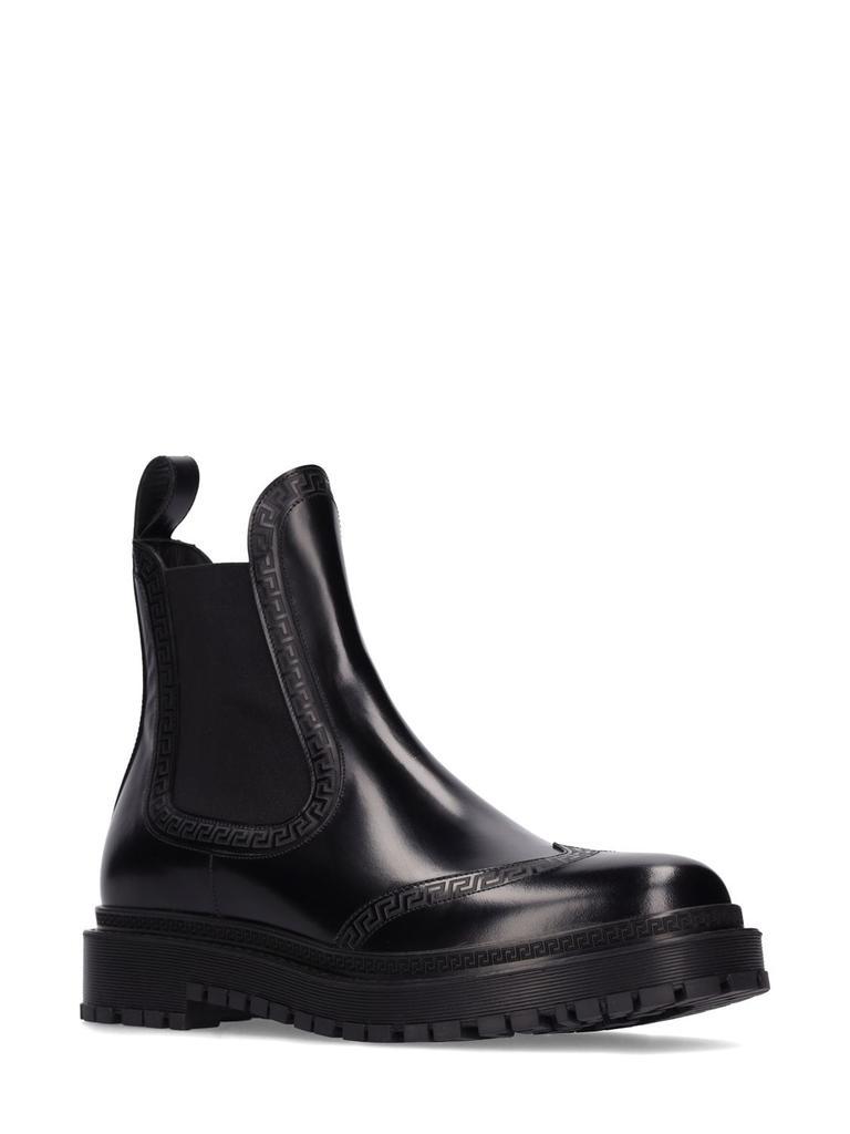 商品Versace|Greca Leather Chelsea Boots,价格¥8626,第4张图片详细描述