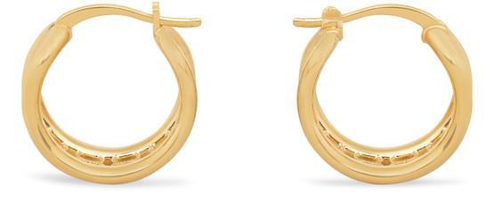 商品Celine|Maillon Triomphe 金色黄铜圈形耳环,价格¥4213,第1张图片