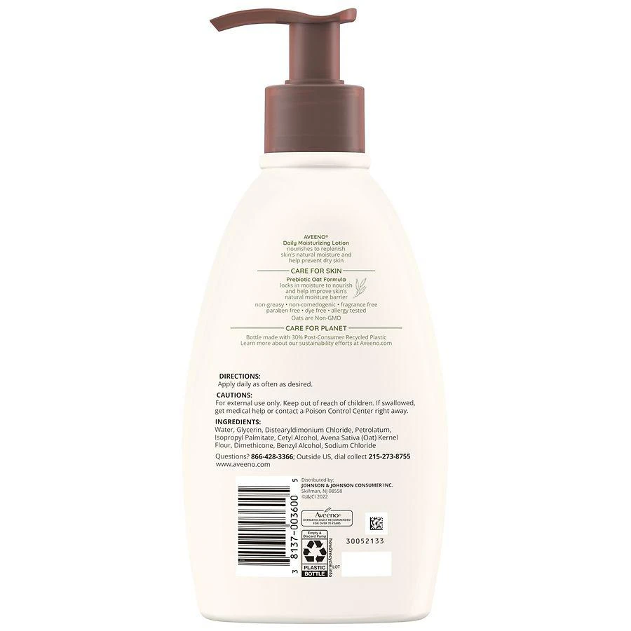 商品Aveeno|Daily Moisturizing Lotion with Oat for Dry Skin Fragrance Free,价格¥87,第2张图片详细描述