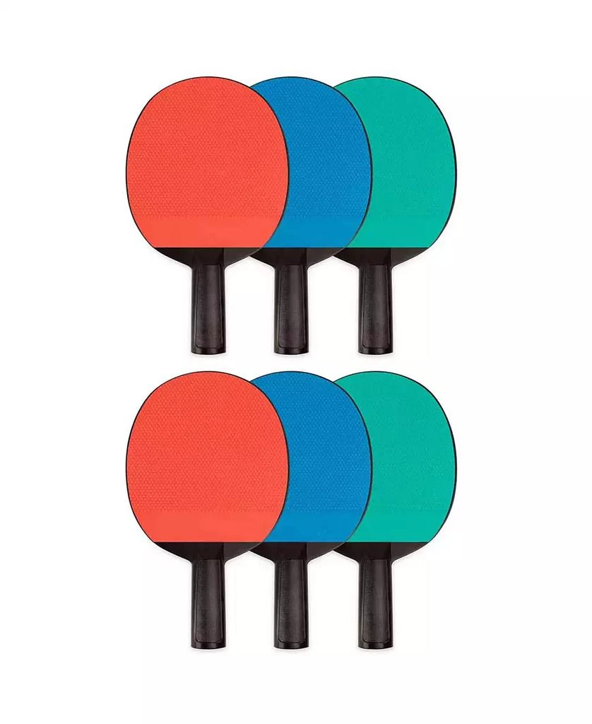 商品Champion Sports|Plastic Rubber Face Table Tennis Paddle, Set of 6,价格¥340,第1张图片