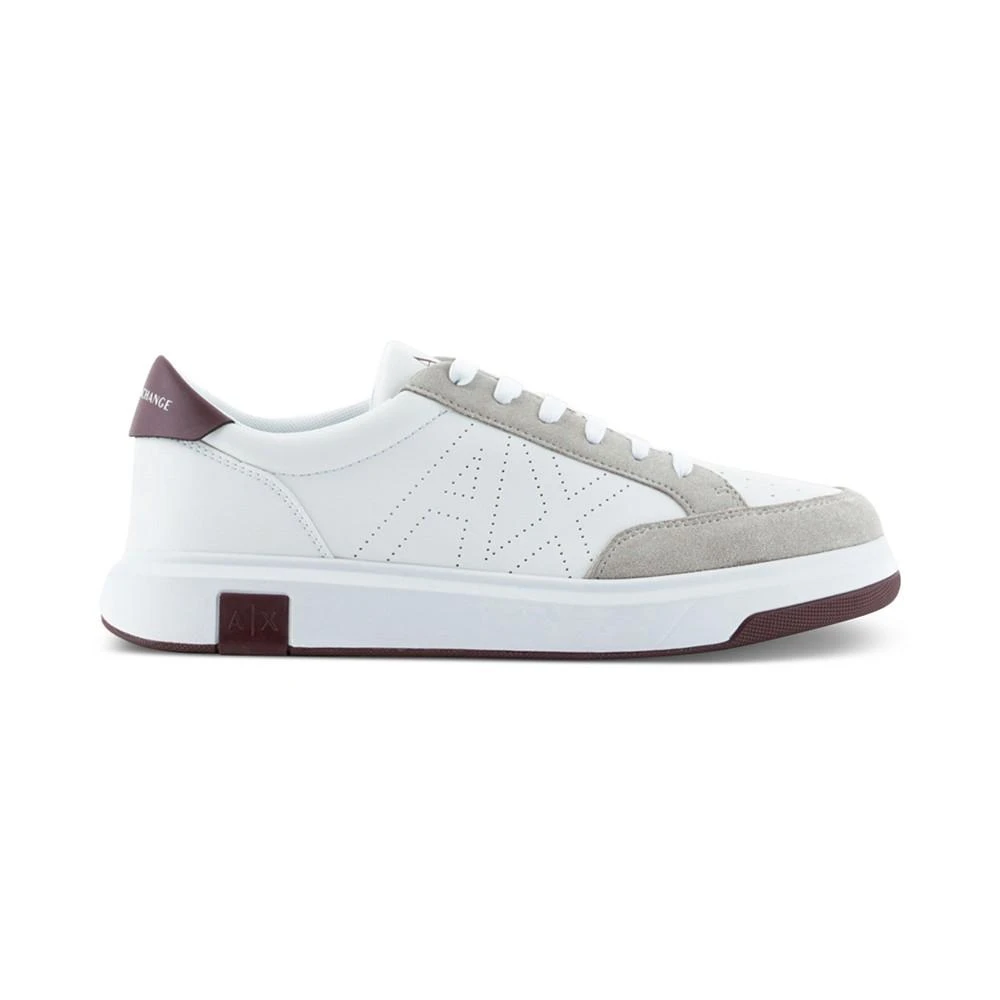 商品Armani Exchange|Men's Suede Logo Detail Sneakers,价格¥1496,第3张图片详细描述