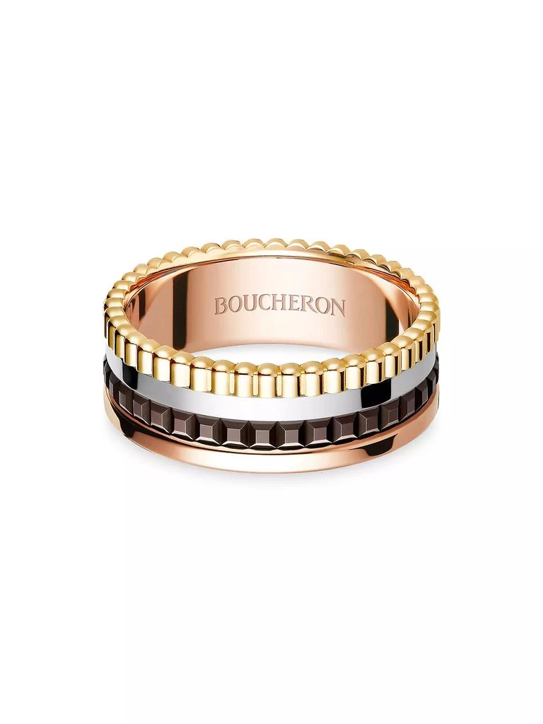 商品Boucheron|Unisex Quatre Classique Tri-Tone 18K Gold &amp; PVD Ring,价格¥32894,第1张图片